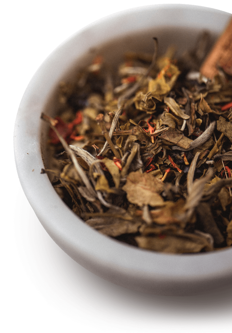 organic loose tea in bowl