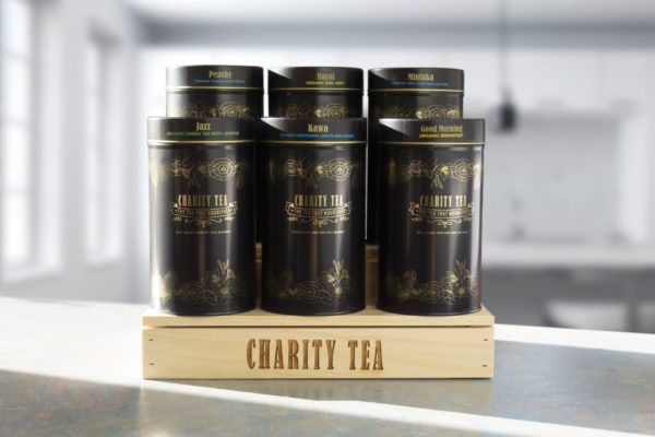 Tea display stand of Charity Tea