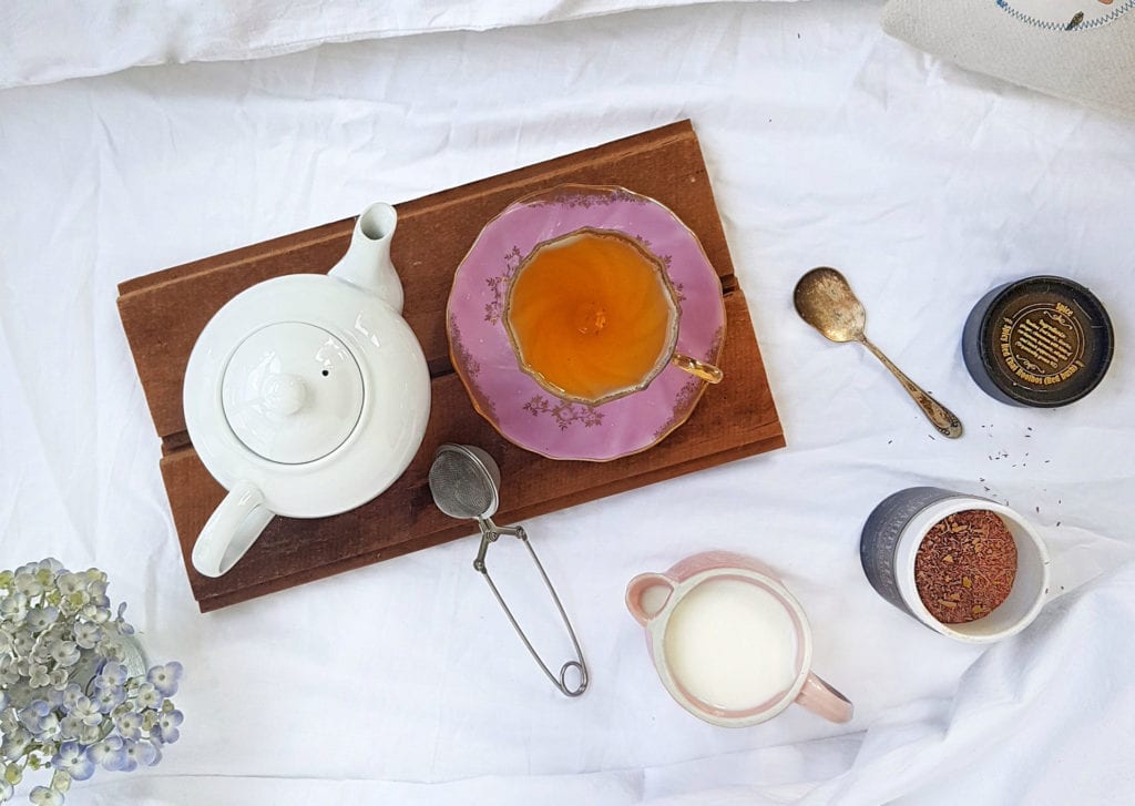 Tea pot with organic tea